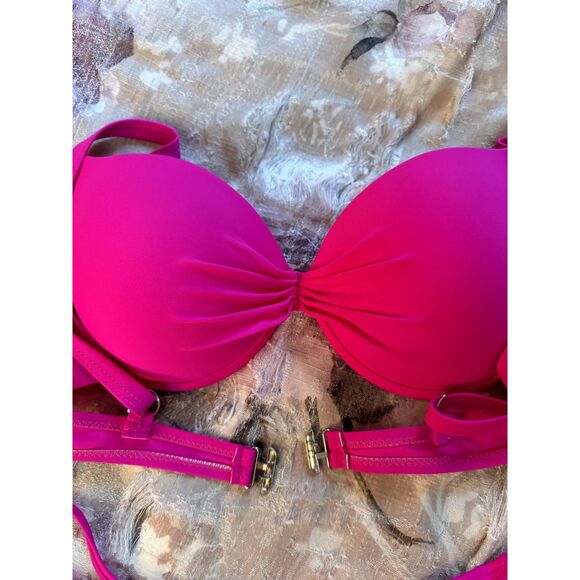 SHEIN Three Piece Swimsuit Hot Pink Bikini w Tanga and Thong Bottoms - Small - Picture 3 of 6
